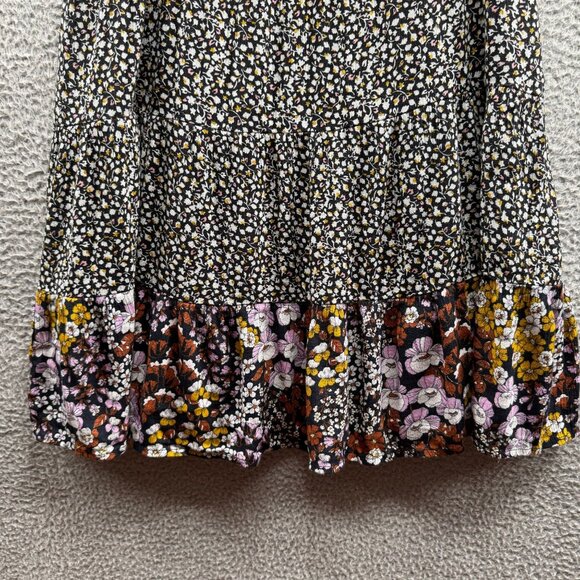 BP. Floral Print Tiered Babydoll Sundress Black Mixed Cara Floral XS - Picture 4 of 6